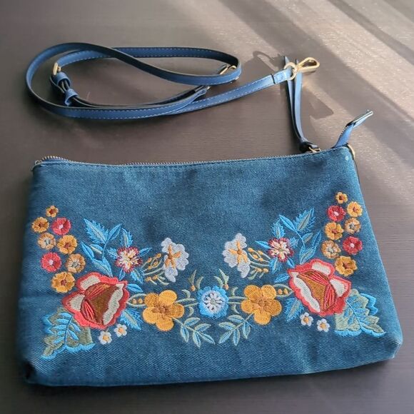 Denim embroidered reversible bag Johnny was style - Picture 3 of 7